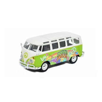 Volkswagen T1 Samba Bus Hippie Line Flower Power green - skala 1:25 - Maisto